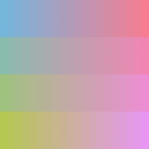 A gradient grid of shades ranging from yellow green to lavender
