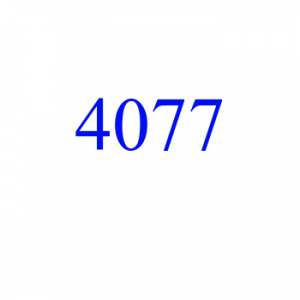 The number 4077 written in blue