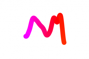 A zigzagging line colored with a gradient from magenta to red