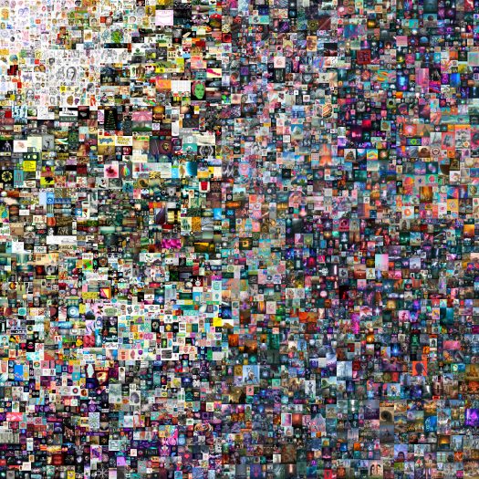 A square-shaped collage made up of 5000 tiny images of all different things, almost impossible to decipher