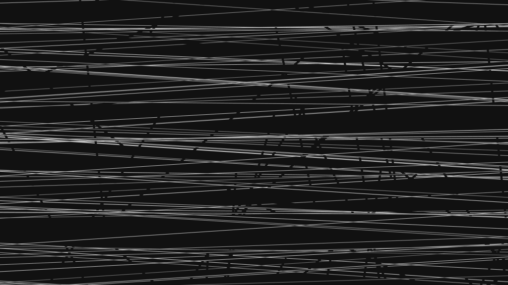 A digital abstraction comprising a black plane horinztonally intersected by thin white lines, with black lines cutting across the vertical axis